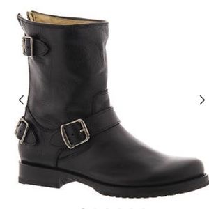 Frye black leather booties